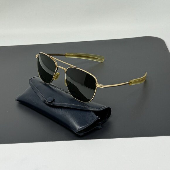 American Optical 5 1/2 Gold Filled 1/10 12K GF Vintage Aviator Sunglasses Pilot - Picture 1 of 16